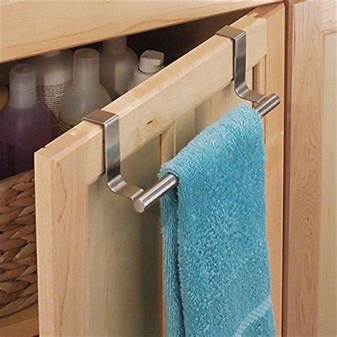 over the cabinet towel bar in stainless steel|door mounted towel bars.